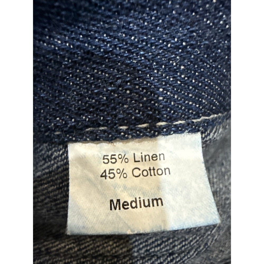 Cynthia Ashby Denim DusterJacket /dress Artsy Asymmetrical Distressed Lagenlook - Picture 12 of 12